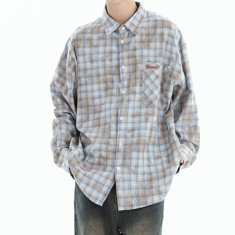 Soft Girl Plaid Button-Up Shirt