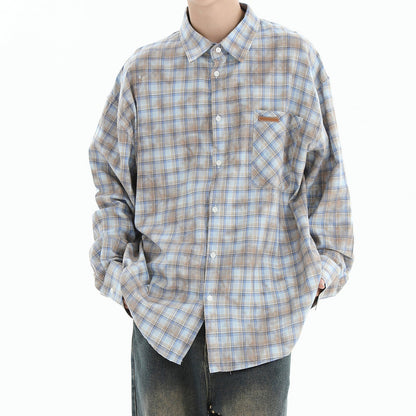 Soft Girl Plaid Button-Up Shirt