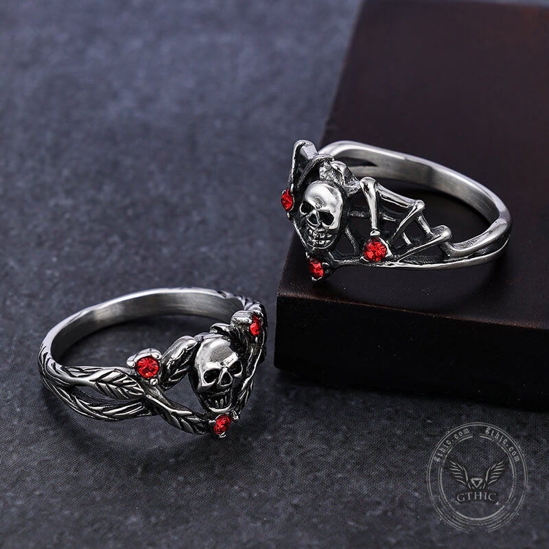Spider Thorns Stainless Steel Skull Ring