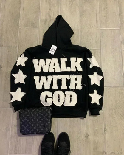 Star Patch Embroidery Hoodie