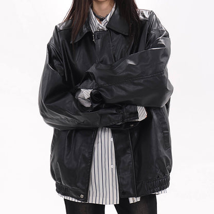 Star Girl Bomber Leather Jacket