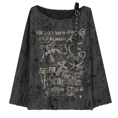Star Girl Print One-Shoulder Top
