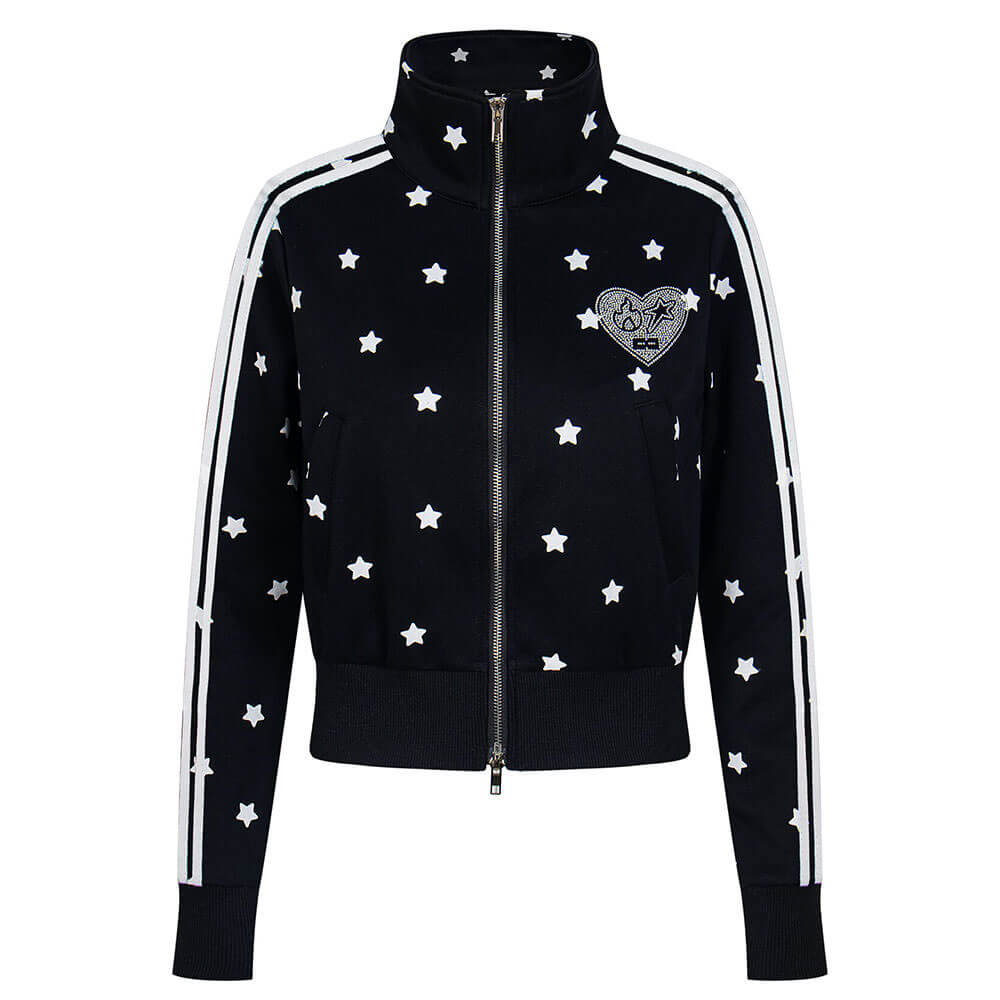 Star Girl Side Stripe Zip Sweatshirt