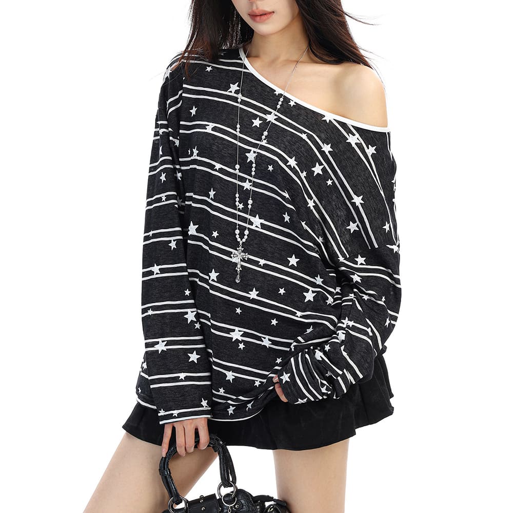 Star Print Long Sleeve T-Shirt