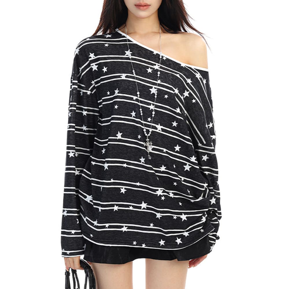 Star Print Long Sleeve T-Shirt