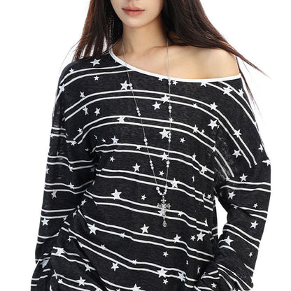 Star Print Long Sleeve T-Shirt