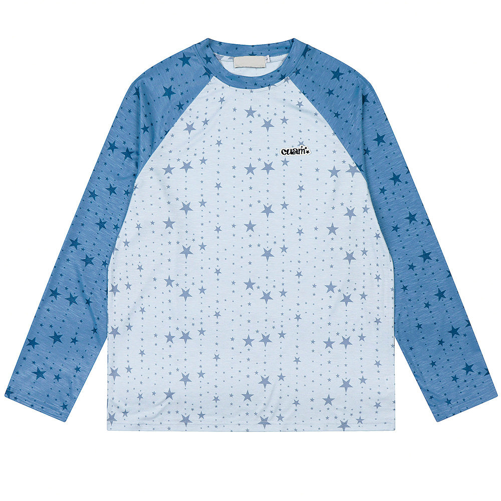 Star Print Raglan Long Sleeve Top