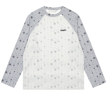 Star Print Raglan Long Sleeve Top