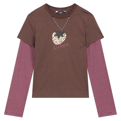 Strawberry Print Layered Tee