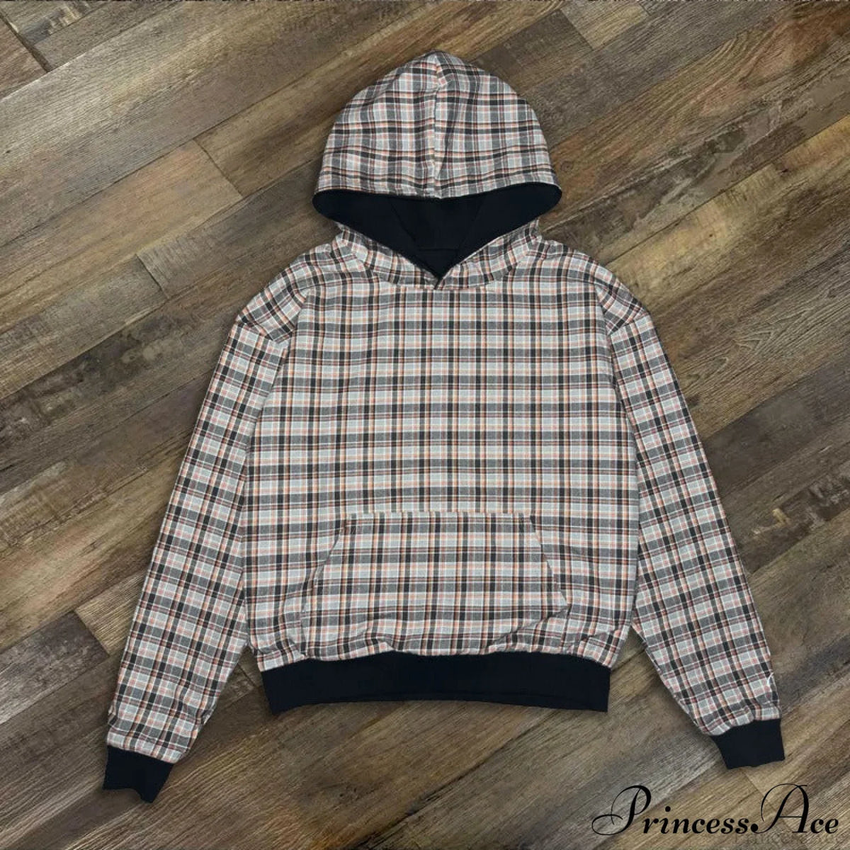 Street Style Reversible Plaid Hoodie