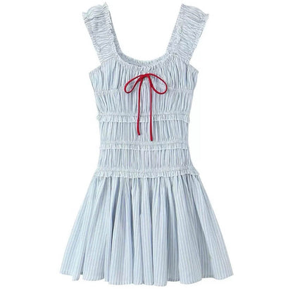 Seaside Striped Ruffle Mini Dress