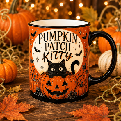 Pumpkin Patch Kitty Vintage Halloween Mug