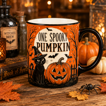 Pumpkin Patch Kitty Vintage Halloween Mug