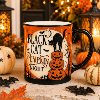 Pumpkin Patch Kitty Vintage Halloween Mug