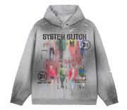 System Glitch Faded Distress Hoodie