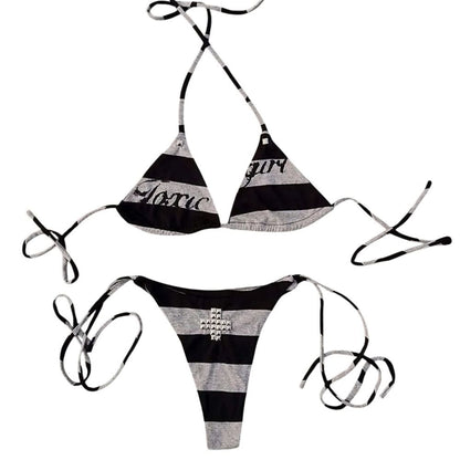 Toxic Girl Striped Bikini Set
