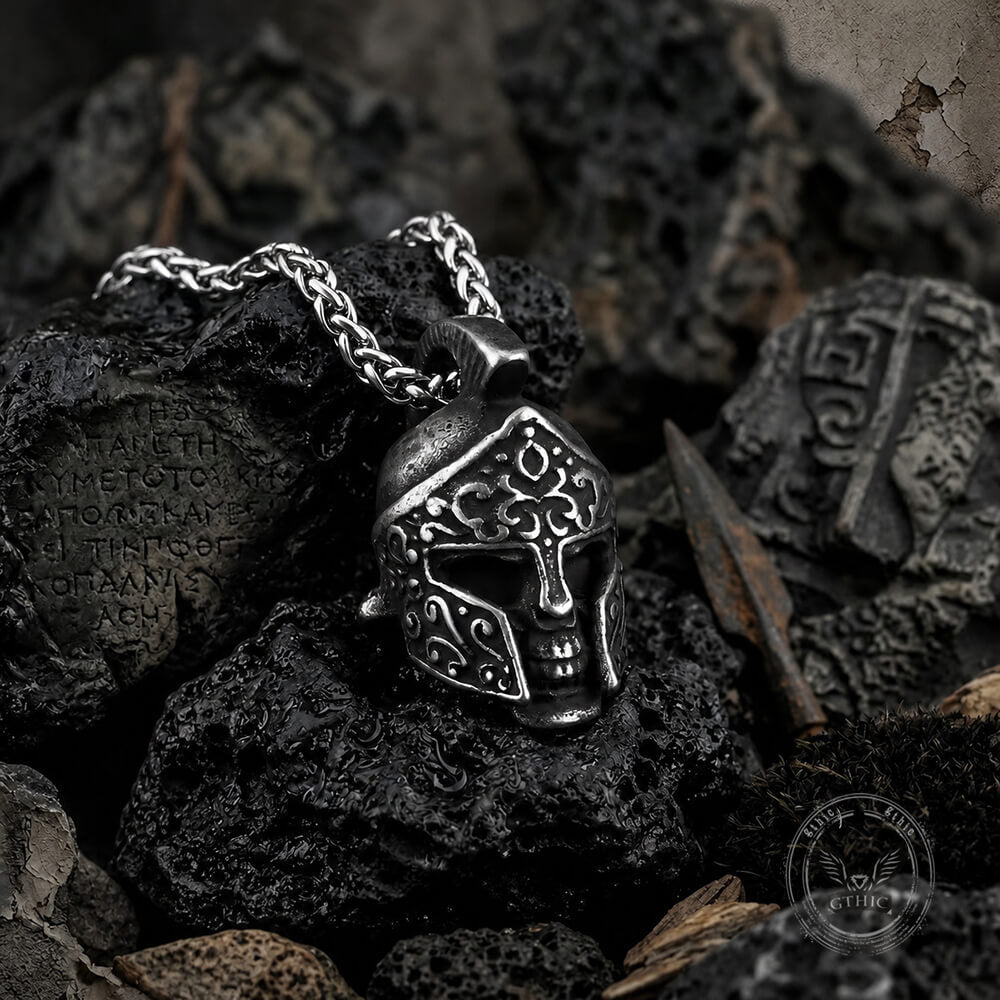 Viking Warrior Helmet Stainless Steel Skull Pendant