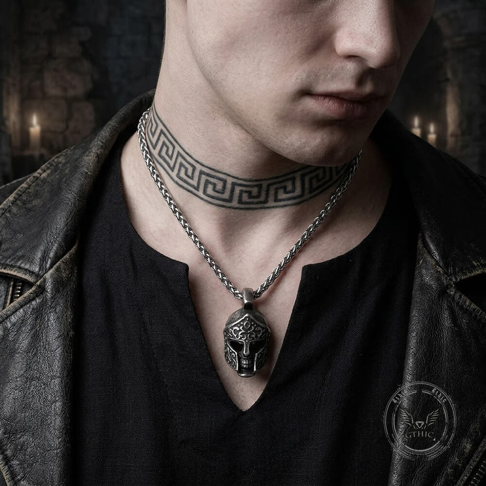 Viking Warrior Helmet Stainless Steel Skull Pendant