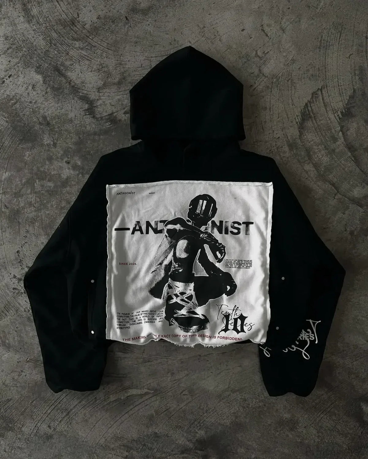Vintage Black Zipper Hoodie