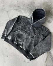 Vintage Embroidery Oversized Hoodie