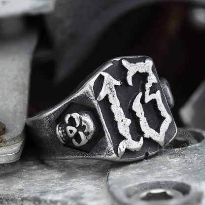Vintage 13 Stainless Steel Skull Ring