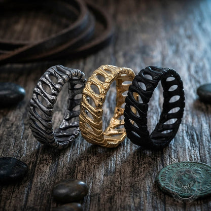 Vintage Bones Splicing Hollow Stainless Steel Ring