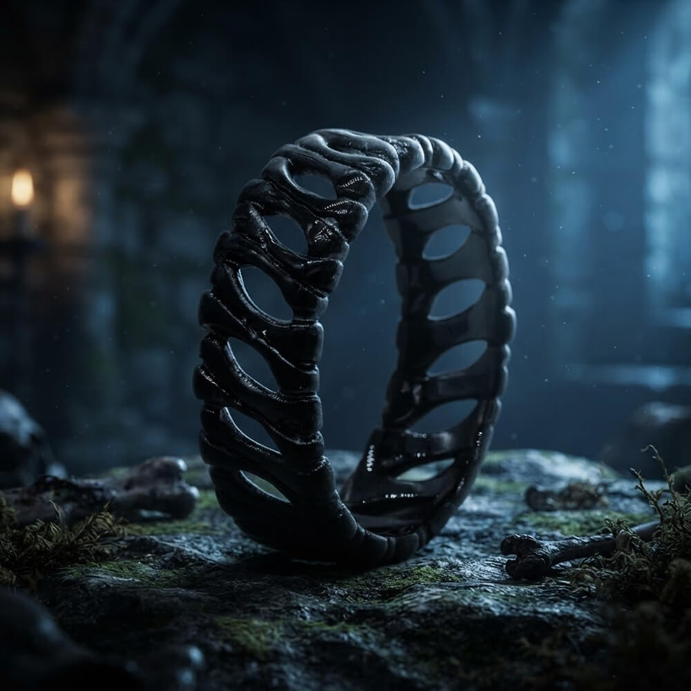 Vintage Bones Splicing Hollow Stainless Steel Ring