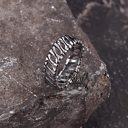 Vintage Bones Splicing Hollow Stainless Steel Ring
