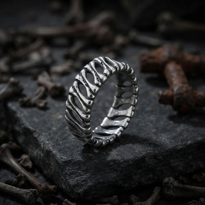 Vintage Bones Splicing Hollow Stainless Steel Ring