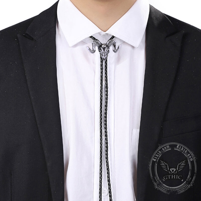 Vintage Cow Skull Alloy Bolo Tie