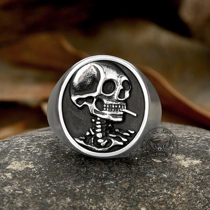Vintage Hobo Skeleton Stainless Steel Ring