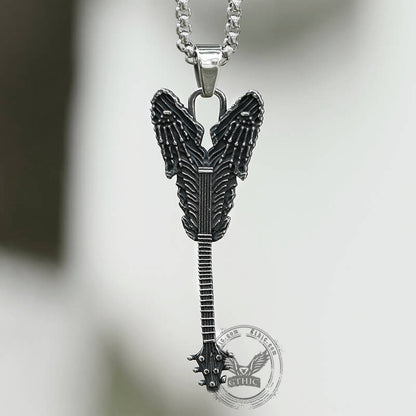Vintage Rock Guitar Stainless Steel Pendant