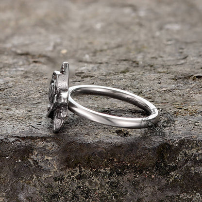 Vintage Rose Skull Stainless Steel Ring