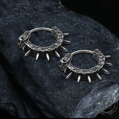 Vintage Skull and Thorns Stainless Steel Earrings