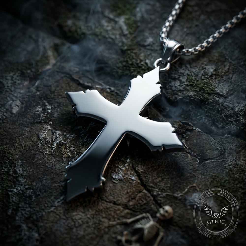 Vintage Skull Baroque Cross Stainless Steel Pendant