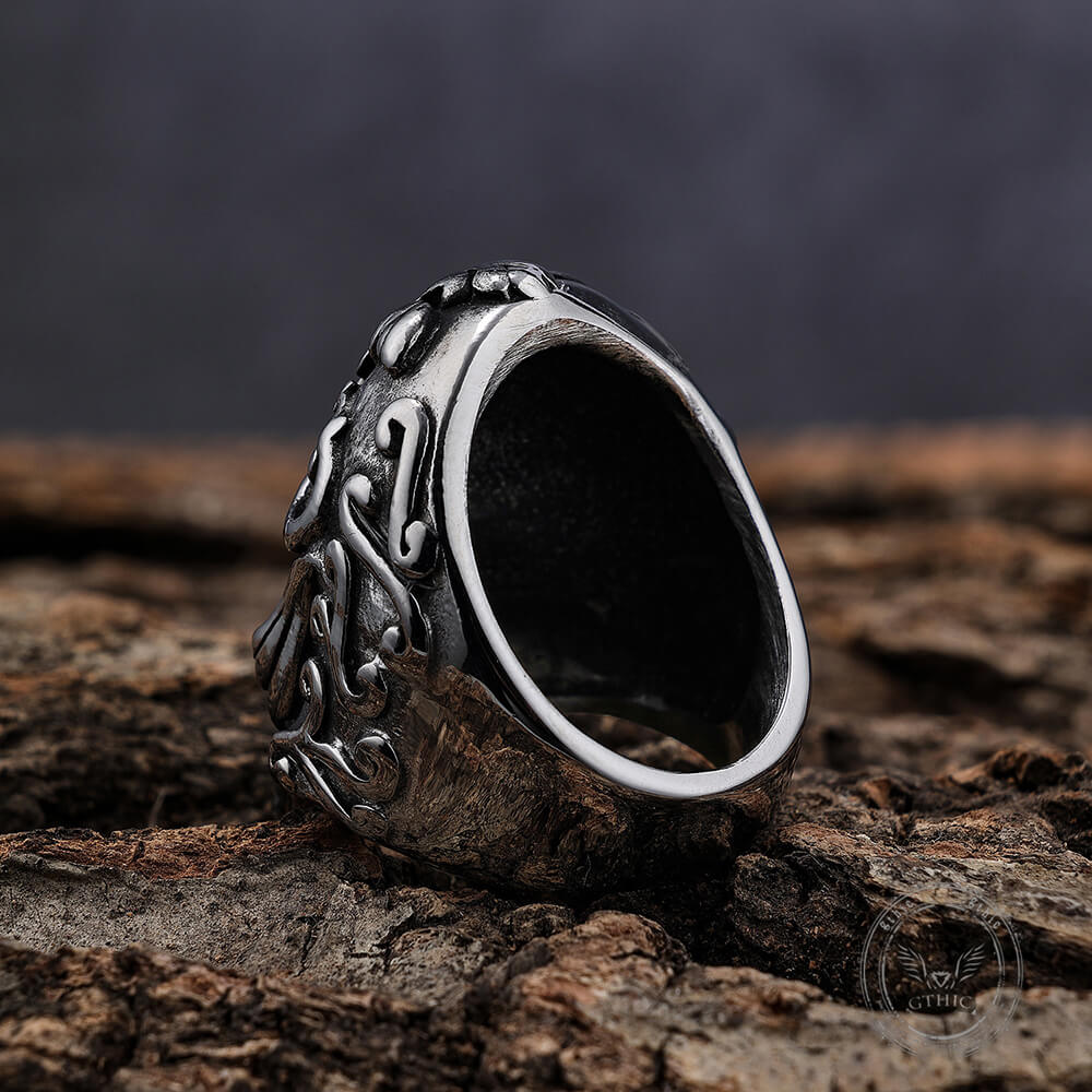 Vintage Skull Filigree Stainless Steel Gothic Ring