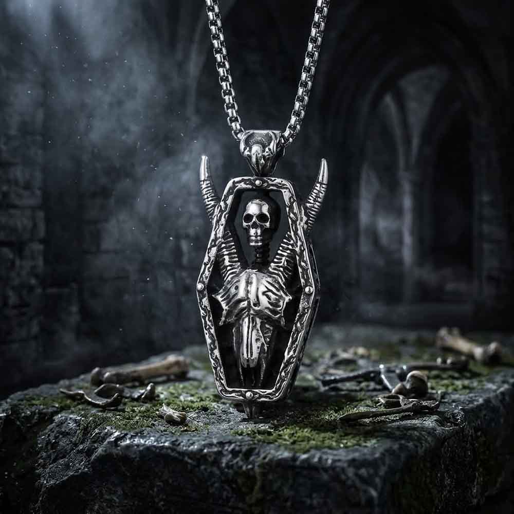 Vintage Skull Ram's Head Stainless Steel Pendant