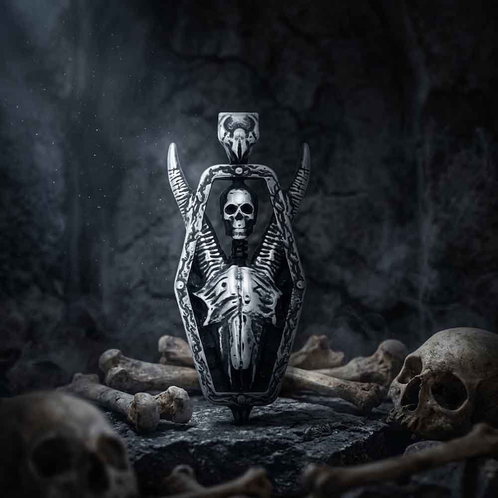 Vintage Skull Ram's Head Stainless Steel Pendant