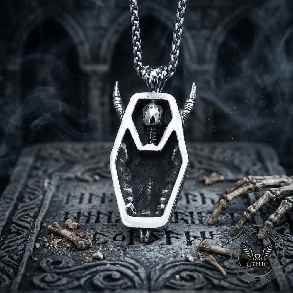 Vintage Skull Ram's Head Stainless Steel Pendant