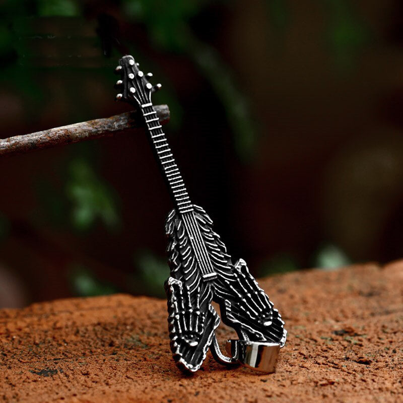 Vintage Rock Guitar Stainless Steel Pendant