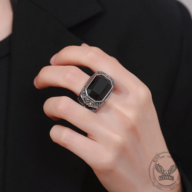 Vintage Zirconia Demon Eye Stainless Steel Skull Ring