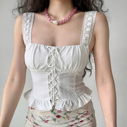 Flirty Babe Lace Up Corset Top