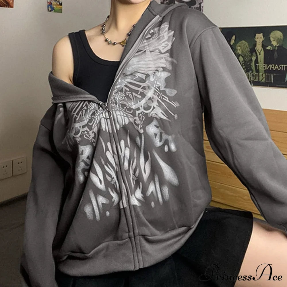Y2K Butterfly Print Hoodies