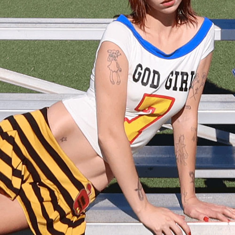 Y2K Good Girl Print Bandeau Top