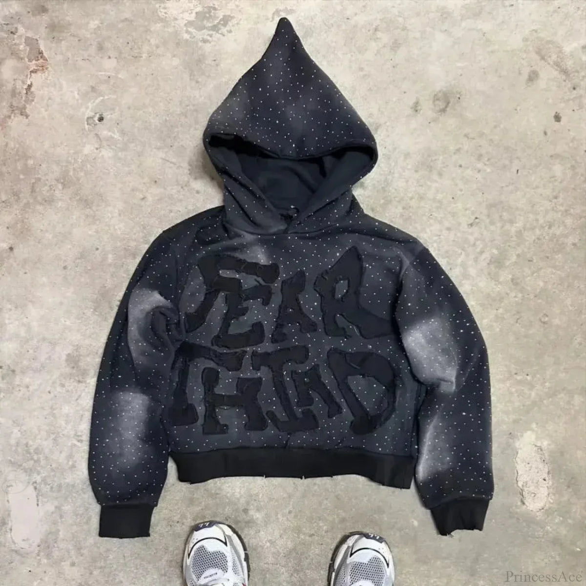 Y2K Gothic Skull Design Hoodie