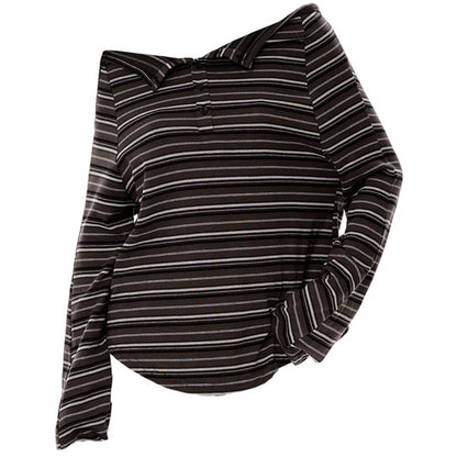 Y2K Off-Shoulder Henley Longsleeve