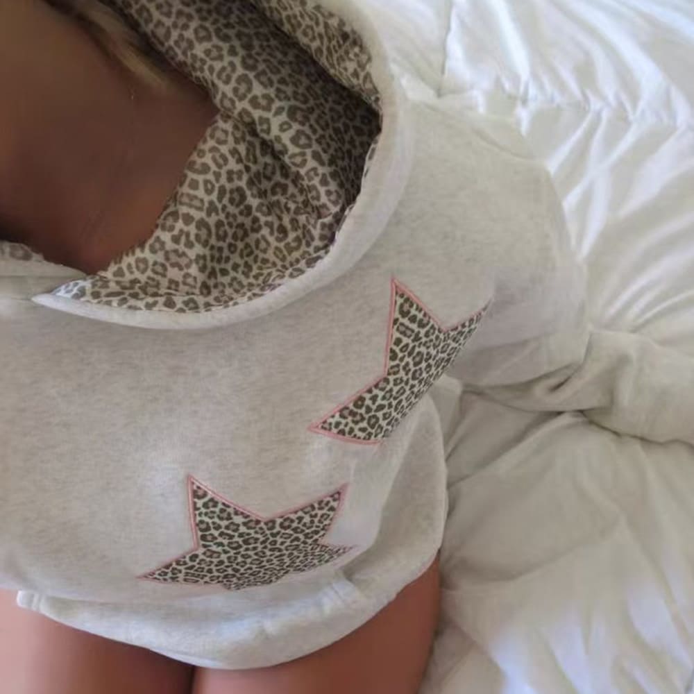 Y2K Leopard Star Hoodie