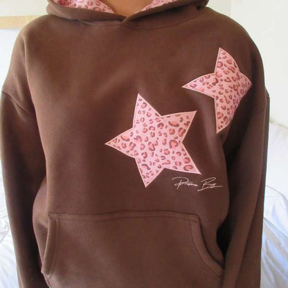 Y2K Leopard Star Hoodie