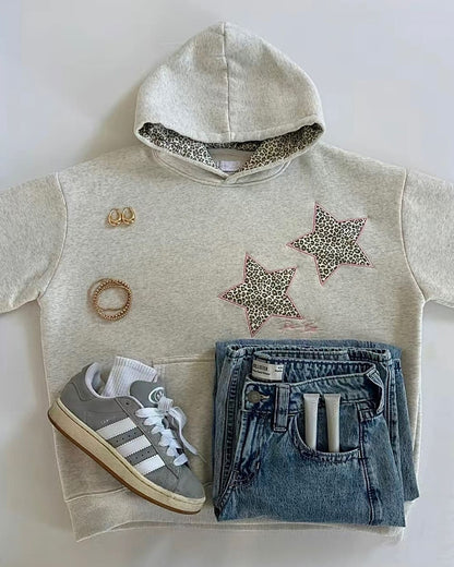 Y2K Leopard Star Hoodie