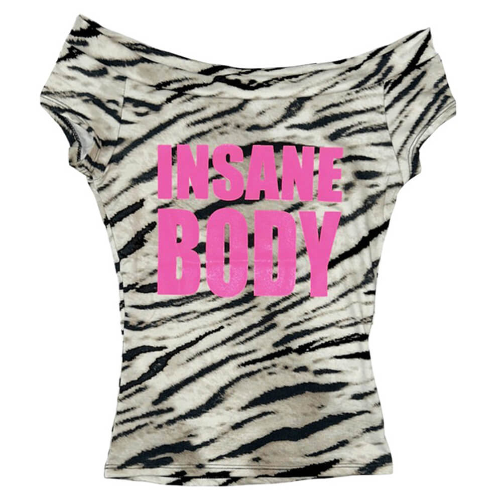 Y2K Insane Body Print Bandeau Top